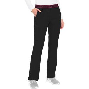 Med Couture Women’s Yoga Pull-On Pant with 7 Pockets Ultra-Soft Rib-Knit Waistband and 2-Way Stretch Technology – MC7739(Black)