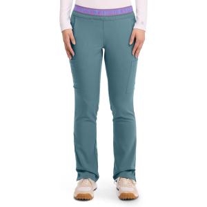 Med Couture Women’s Yoga Pull-On Pant with 7 Pockets Ultra-Soft Rib-Knit Waistband and 2-Way Stretch Technology – MC7739(Blue Jean Baby)