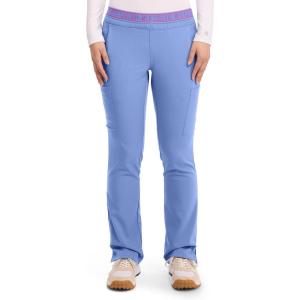 Med Couture Women’s Yoga Pull-On Pant with 7 Pockets Ultra-Soft Rib-Knit Waistband and 2-Way Stretch Technology – MC7739(Ciel)
