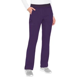 Med Couture Women’s Yoga Pull-On Pant with 7 Pockets Ultra-Soft Rib-Knit Waistband and 2-Way Stretch Technology – MC7739(Eggplant)