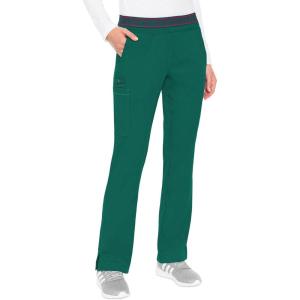 Med Couture Women’s Yoga Pull-On Pant with 7 Pockets Ultra-Soft Rib-Knit Waistband and 2-Way Stretch Technology – MC7739(Hunter Green)