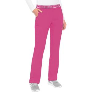 Med Couture Women’s Yoga Pull-On Pant with 7 Pockets Ultra-Soft Rib-Knit Waistband and 2-Way Stretch Technology – MC7739(Raspberry Tart)