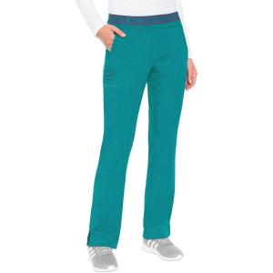 Med Couture Women’s Yoga Pull-On Pant with 7 Pockets Ultra-Soft Rib-Knit Waistband and 2-Way Stretch Technology – MC7739(Teal)