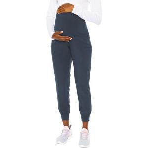 Med Couture Maternity Jogger Pants Scrub Bottoms with 4 Pockets, Knit Waist Panel, Ultra Soft and 360° Stretch – MC8729(Pewter)