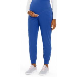 Med Couture Maternity Jogger Pants Scrub Bottoms with 4 Pockets, Knit Waist Panel, Ultra Soft and 360° Stretch – MC8729(Royal)