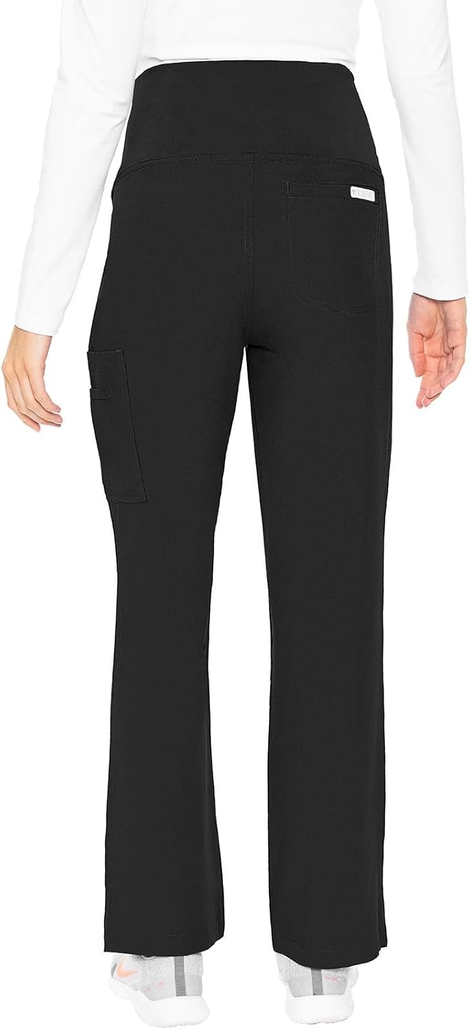 image:imageMed Couture Maternity Scrub Pant 3 Pockets Straight Leg with Side Vents at Hem Soft Jersey Knit Waist Panel MC028Royal Black 2 Pack