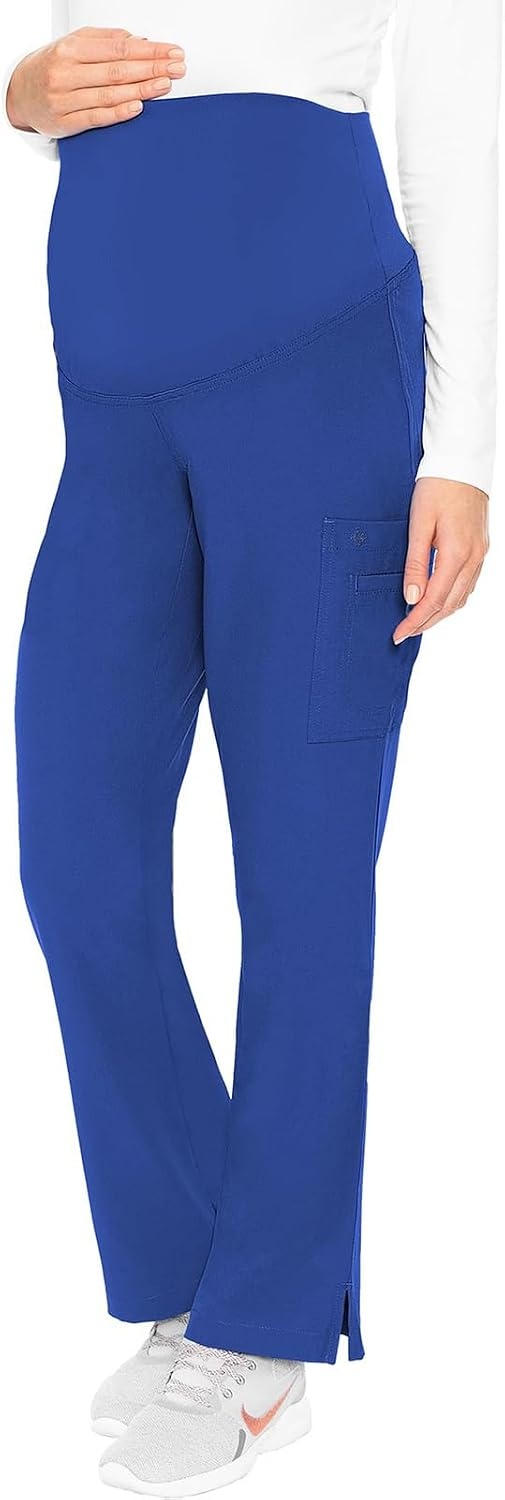 image:imageMed Couture Maternity Scrub Pant 3 Pockets Straight Leg with Side Vents at Hem Soft Jersey Knit Waist Panel MC028Royal Black 2 Pack