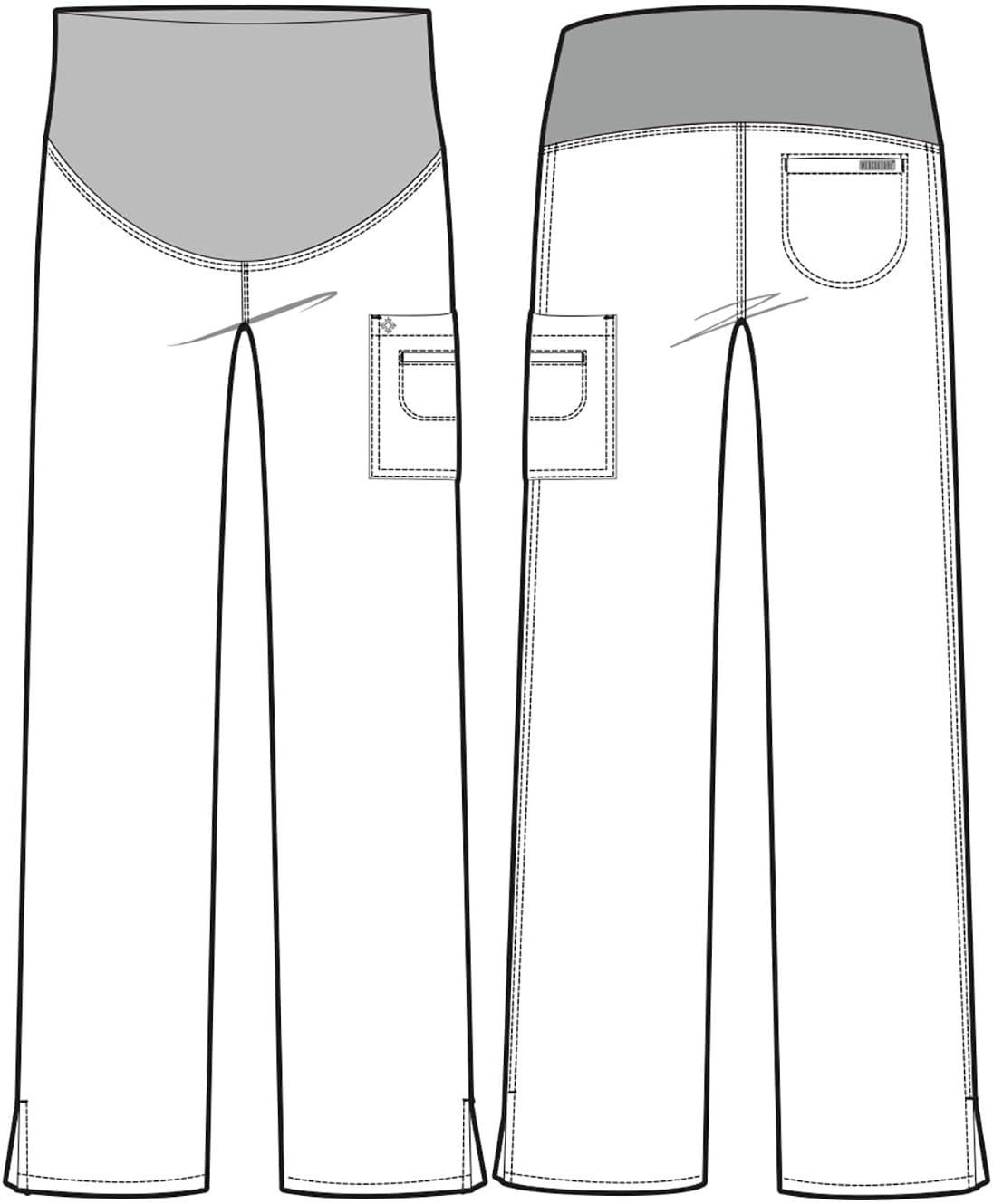 image:imageMed Couture Maternity Scrub Pant 3 Pockets Straight Leg with Side Vents at Hem Soft Jersey Knit Waist Panel MC028Royal