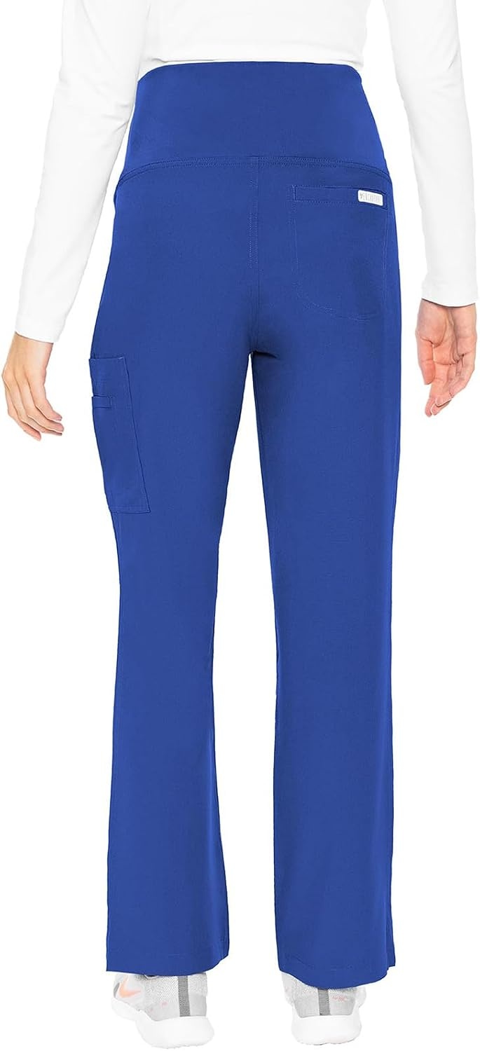 image:imageMed Couture Maternity Scrub Pant 3 Pockets Straight Leg with Side Vents at Hem Soft Jersey Knit Waist Panel MC028Royal