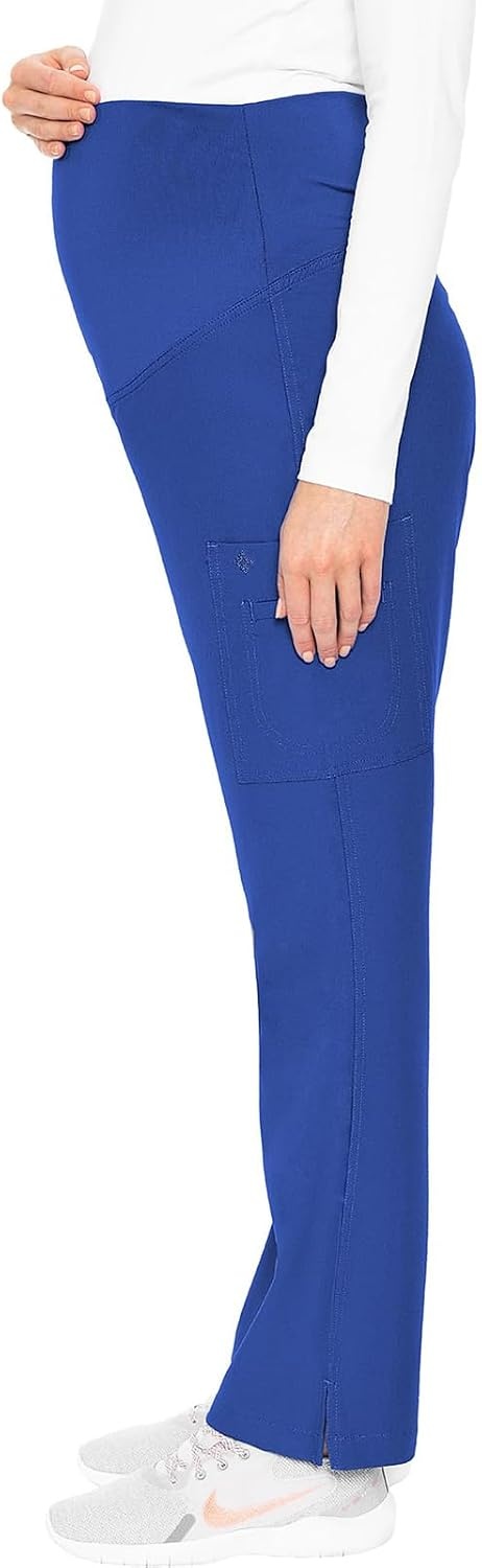 image:imageMed Couture Maternity Scrub Pant 3 Pockets Straight Leg with Side Vents at Hem Soft Jersey Knit Waist Panel MC028Royal