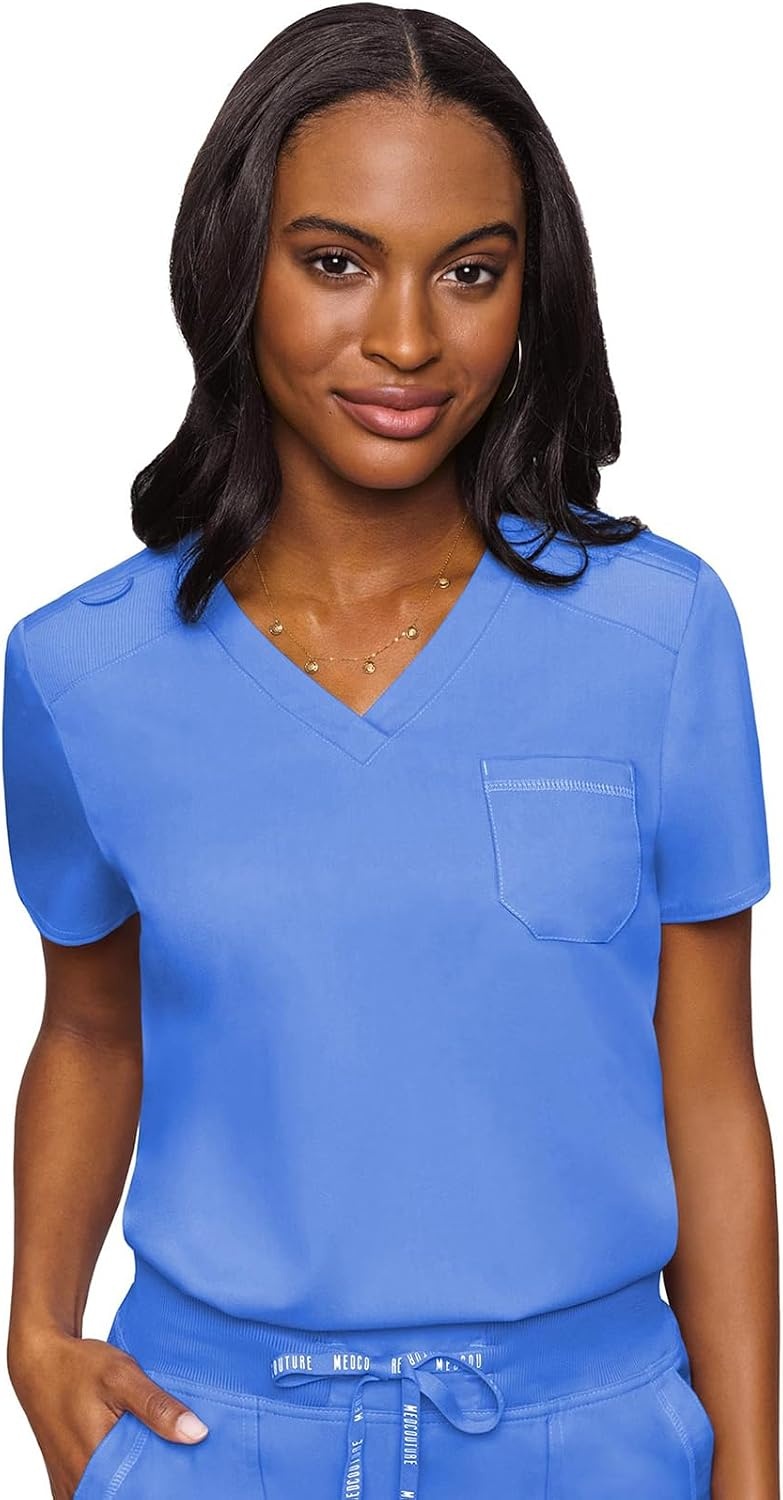 image:imageMed Couture Scrub Set for Women VNeck Top amp 2way Stretch Pant 5 Funtional Pockets 2way Stretch Fabric Allday Comfort Comfortable Fit Easycare Design Made for Every ShiftCiel