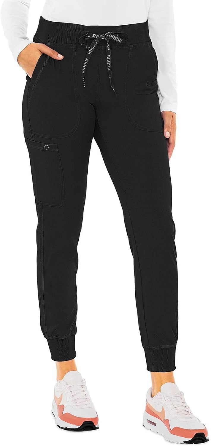 image:imageMed Couture Scrub Set for Women VNeck Top amp 2way Stretch Pant 5 Funtional Pockets 2way Stretch Fabric Allday Comfort Comfortable Fit Easycare Design Made for Every ShiftBlack