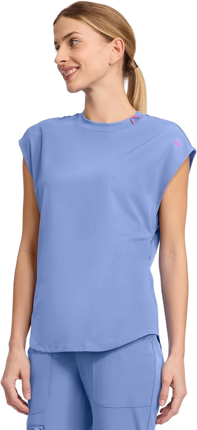 image:imageMed Couture AMP Womens Scrub Tops Round Neck Tuckable 2 Zipper PocketCiel