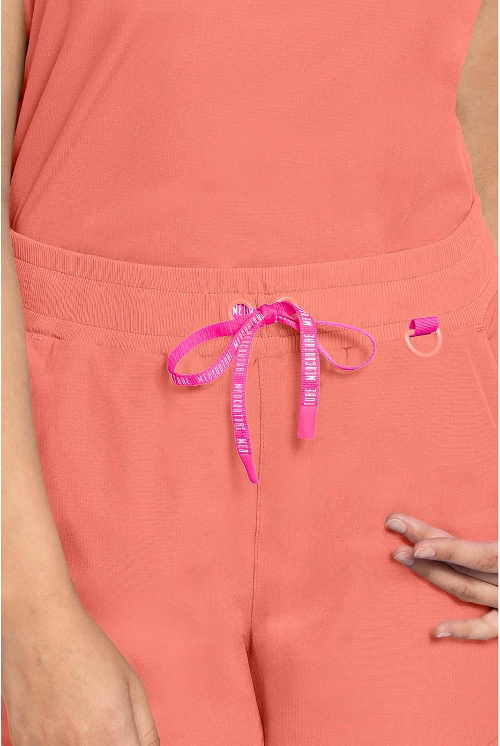 image:imageMed Couture AMP Womens Scrub Tops Round Neck Tuckable 2 Zipper PocketCoral Fusion