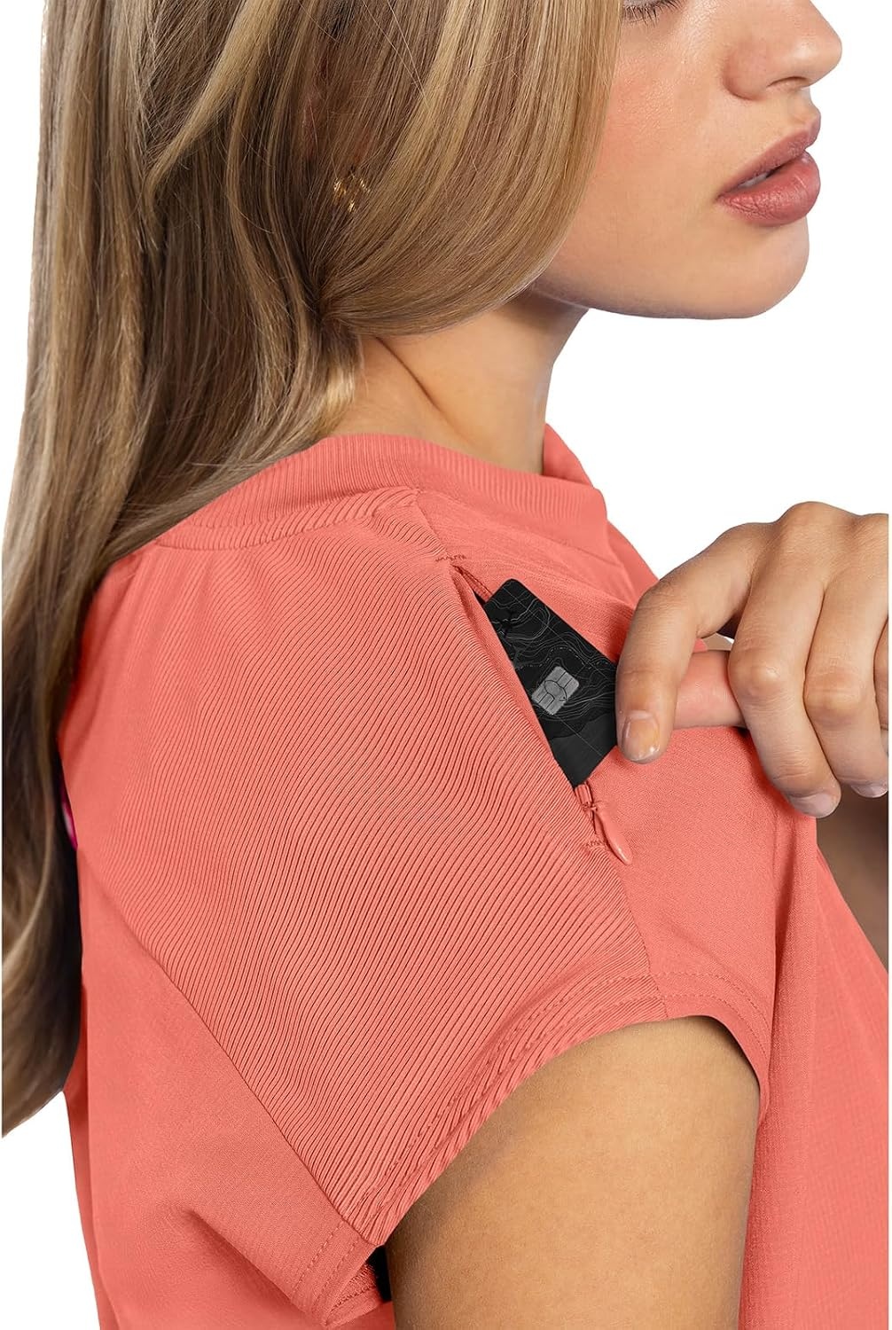 image:imageMed Couture AMP Womens Scrub Tops Round Neck Tuckable 2 Zipper PocketCoral Fusion