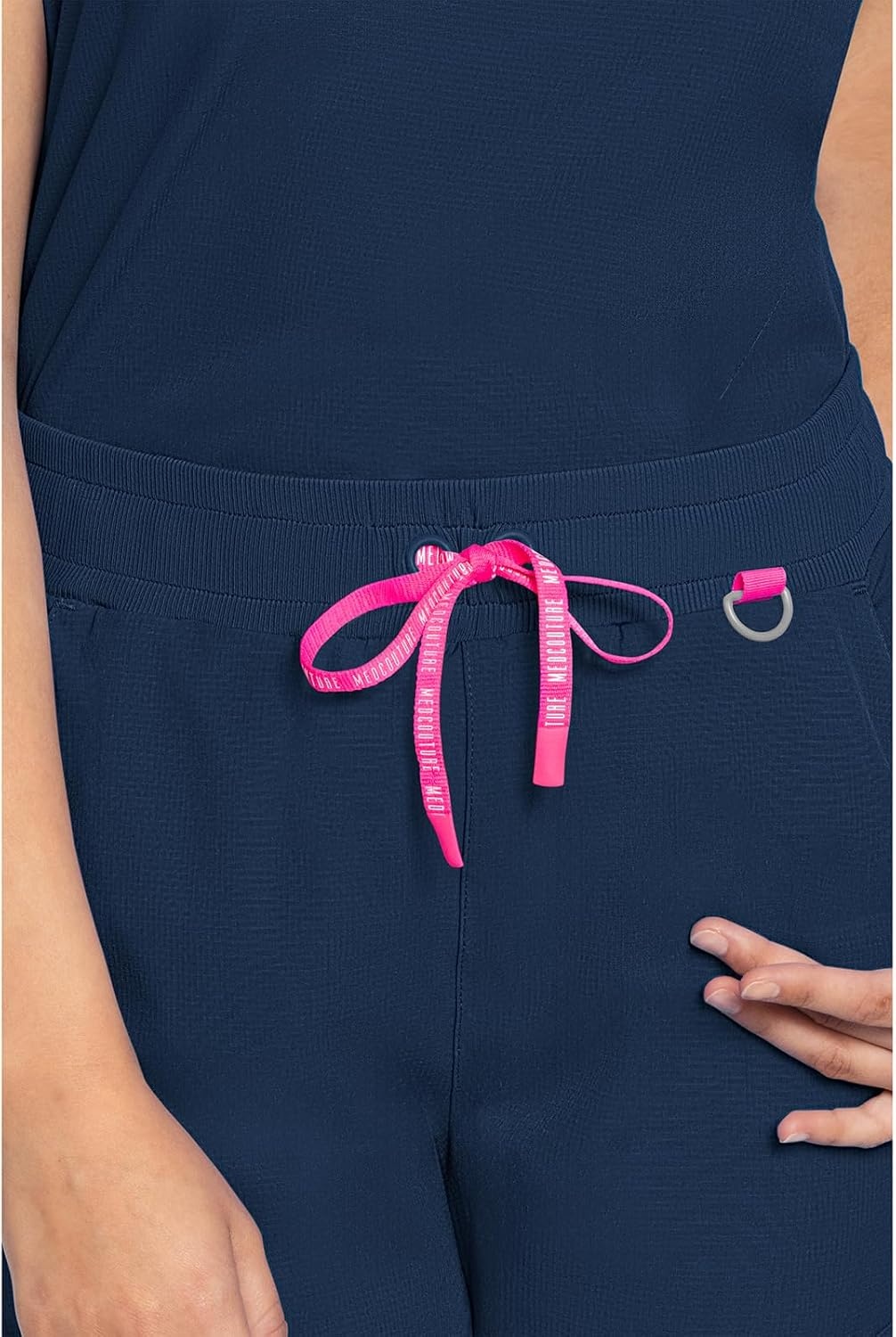 image:imageMed Couture AMP Womens Scrub Tops Round Neck Tuckable 2 Zipper PocketNavy