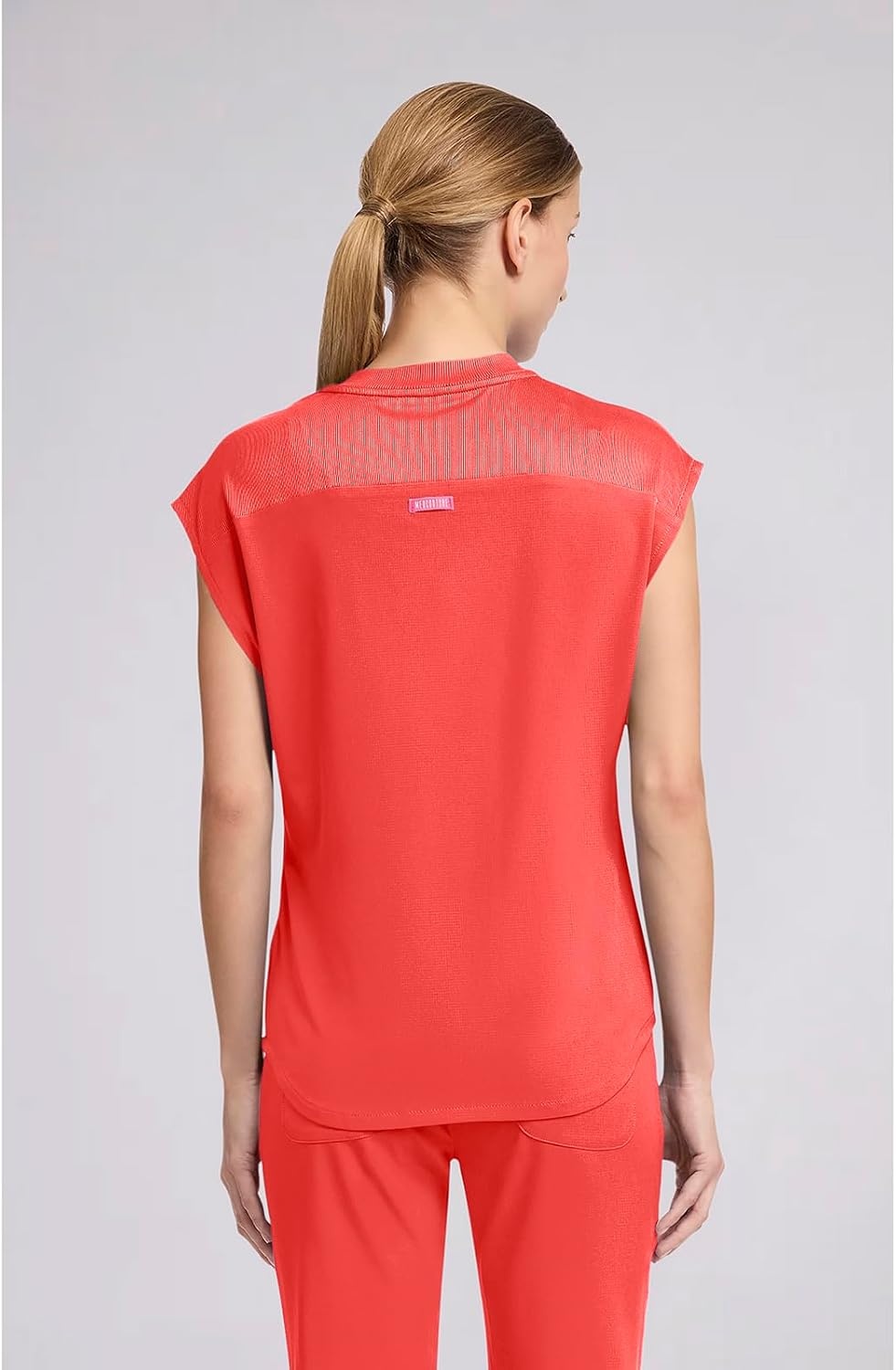 image:imageMed Couture AMP Womens Scrub Tops Round Neck Tuckable 2 Zipper PocketOne in a Melon