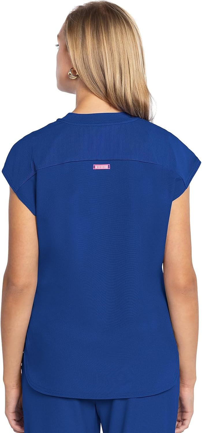 image:imageMed Couture AMP Womens Scrub Tops Round Neck Tuckable 2 Zipper PocketRoyal