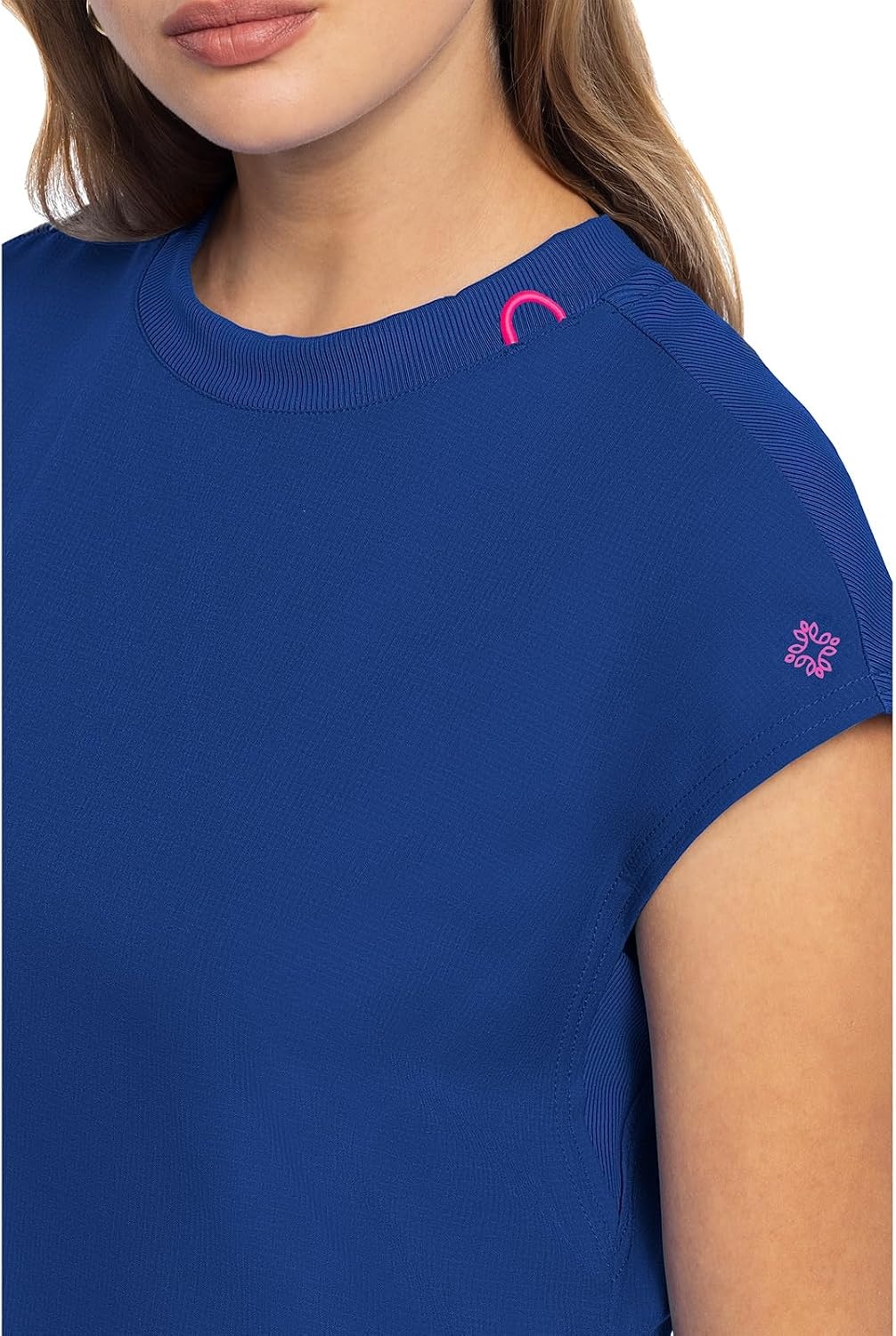 image:imageMed Couture AMP Womens Scrub Tops Round Neck Tuckable 2 Zipper PocketRoyal