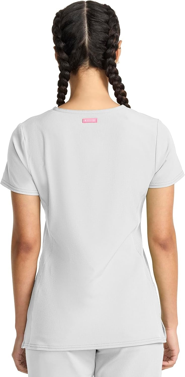 image:imageMed Couture Amp VNeck Scrub Top Women Missy Fit 3 PocketsWhite