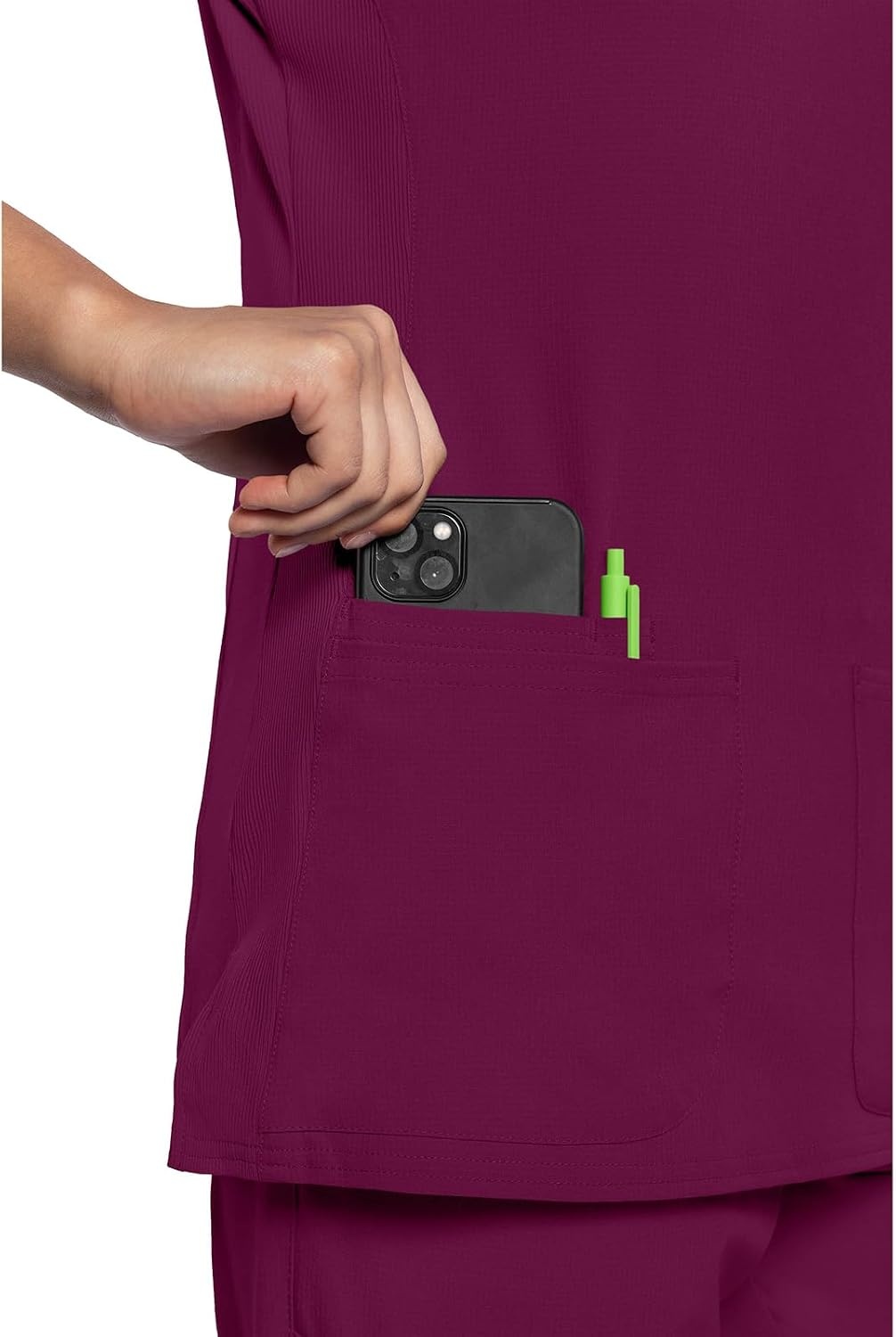 image:imageMed Couture Amp VNeck Scrub Top Women Missy Fit 3 PocketsWine
