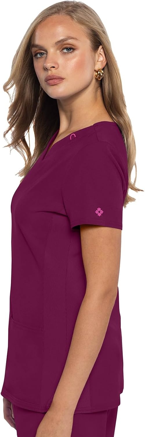 image:imageMed Couture Amp VNeck Scrub Top Women Missy Fit 3 PocketsWine