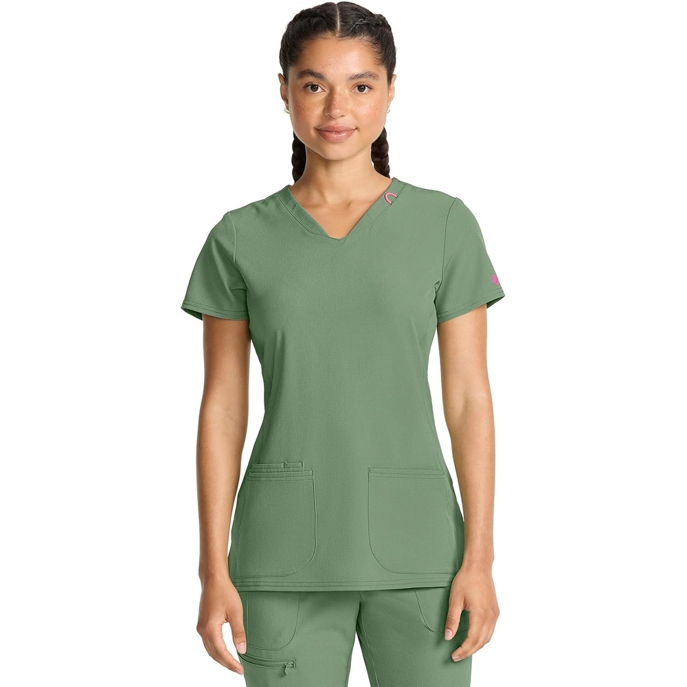 image:imageMed Couture Amp VNeck Scrub Top Women Missy Fit 3 PocketsBeyond Green