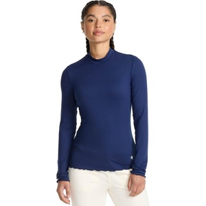 Med Couture Layers Underscrub Long Sleeve Women Top Mock Neck(Navy)